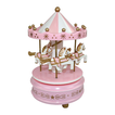 Wooden wind-up musical carousel 17cm