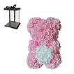 Rose Bear 25cm – Pink Roses Teddy with White Heart in Luxury Gift Box