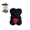 Rose Bear with Black Roses and Red Heart – 25cm
