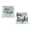 “Mr. & Mrs. Right” Decorative Pillows – 2 Designs (45x45cm)