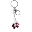 Christmas Metal Keychain – Red Mittens with Rhinestones