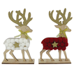 Wooden Christmas Reindeer Decoration with Pom-Poms – 24cm (2 Colors)