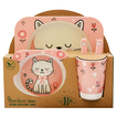 Bamboo Kids Dinner Set - Cat Design 