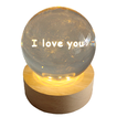 Glass Globe with Light and Engraving “I Love You” – 8cm (Battery Operated)