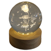 Glass Globe with Light and Engraving “Rose – I Love You” – 8cm (Battery Operated)