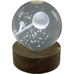 Crystal Glass Ball with Engraving and Light (Space) – 8cm