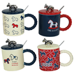 Ceramic Mug with Lid and Spoon – 4 Designs (400ml)