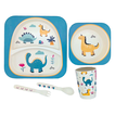 Children’s Bamboo Dinner Set Dinosaur – 5 Pieces | Eco-Friendly & Durable 