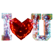 I LOVE YOU Decorative LED Light with Box – 37x20x17cm