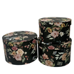 Packaging Box Set of 3 – Black Floral Design – 24.3x16cm / 22.5x14.5cm / 20.5x13cm