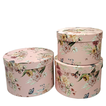 Packaging Box Set of 3 – Pink Floral & Butterfly Design – 24.3x16cm / 22.5x14.5cm / 20.5x13cm