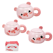 Pig mug with spoon and lid in gift box 3 designs 500ml