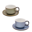 Cup with saucer 2 colors 9.5x8.5cm