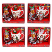 Gift set with plush toy, decorative figure & mug with spoon – 4 designs, 9x8.5cm