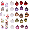 Set of 13 Christmas Ornaments in 5 Colors