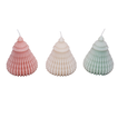 Striped Plant-Based Tree Candle 10cm – Pink, Ecru & Green