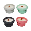 Soy Scented Candle in cement base with wooden wick, 4 colors – 3 fragrances, Size 9x5cm
