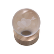 Engraved Globe with Light – Heart, 8cm Diameter