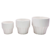 White Ceramic Plant Pot – Set of 3 (21x21x17.5cm / 17.5x17.5x15cm / 14x14x12.5cm)