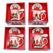 Gift Mug with Spoon and Plate in 4 Festive Designs – 9x8.5cm