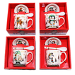 Gift Mug with Spoon and Plate in 4 Christmas Animal Designs – 9x8.5cm