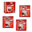 LOVE Mug Gift Set with Saucer & Spoon – Couple Design – 9×8.5 cm 