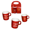 Red LOVE Ceramic Mug 350ml with Messages – Gift Packaging