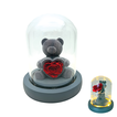 Decorative Teddy Bear Forever Rose with Glass Dome & Light 15.5×11cm