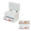 Wooden Jewellery Box with Mirror and Drawer Floral Bicycle 17.5x11.5x9.5cm