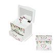Wooden Music Jewelry Box with Mirror 14.5x10x11cm