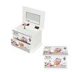 Wooden Musical Jewelry Box with Mirror – Floral Vintage – 13×9×9 cm