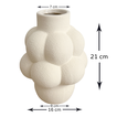 Vase Ceramic Textured Modern 21x7x16cm
