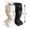 Vase Ceramic Face Set of 2 Pieces 18x9.5x12cm