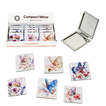 Square Butterfly & Flowers Compact Pocket Mirror 7cm