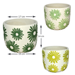 Cement Planter with Floral Design 14x17x15cm