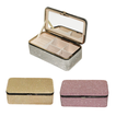 Glitter Jewelry Box with Mirror 16x8.5x5.5cm – Pink, Silver, Gold