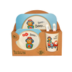 Kids Bamboo Dinner Set Fire Truck Design Gift Box 5 Pieces 