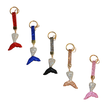 Mermaid Tail Keychain with Rhinestones and Metal Ring