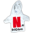 “N ai viazomai” suction sign T-shirt with hood 17x15cm
