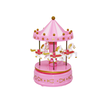Pink Plastic Musical Carousel 9.5 × 9.5 × 16 cm