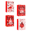 Glossy Christmas Paper Gift Bag with Textured Designs