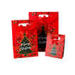 Christmas Paper Gift Bag with Tree and Red Bow