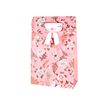 Pink Paper Gift Bag with Flowers and Butterflies 