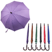 Stick Umbrella with Windowpane Check Print – 112cm Diameter