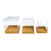 Set of 3 Plexiglass Boxes with Gold Bases