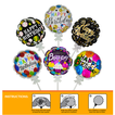 Self-Inflating Round Foil Birthday Balloon with Stick 15cm