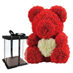 Rose Bear 25 / 40cm – Red Roses with White Heart in Luxury Gift Box