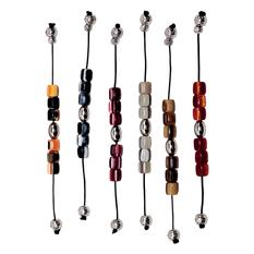 Begleri with Mixed Beads and Silver-Tone Details