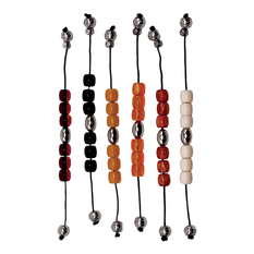 Solid Colour Begleri with Central Silver-Tone Bead