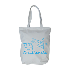 Fabric Tote Bag 37.5x35cm with Sea Design & Custom Location Print